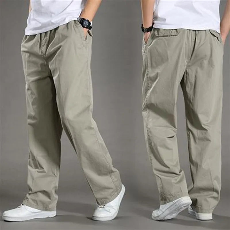 Pantalon Cargo Coupe Décontractée pour Homme – Pantalon Quotidien à Taille Élastique - Gris clair