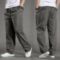Pantalon Cargo Coupe Décontractée pour Homme – Pantalon Quotidien à Taille Élastique - Gris foncé