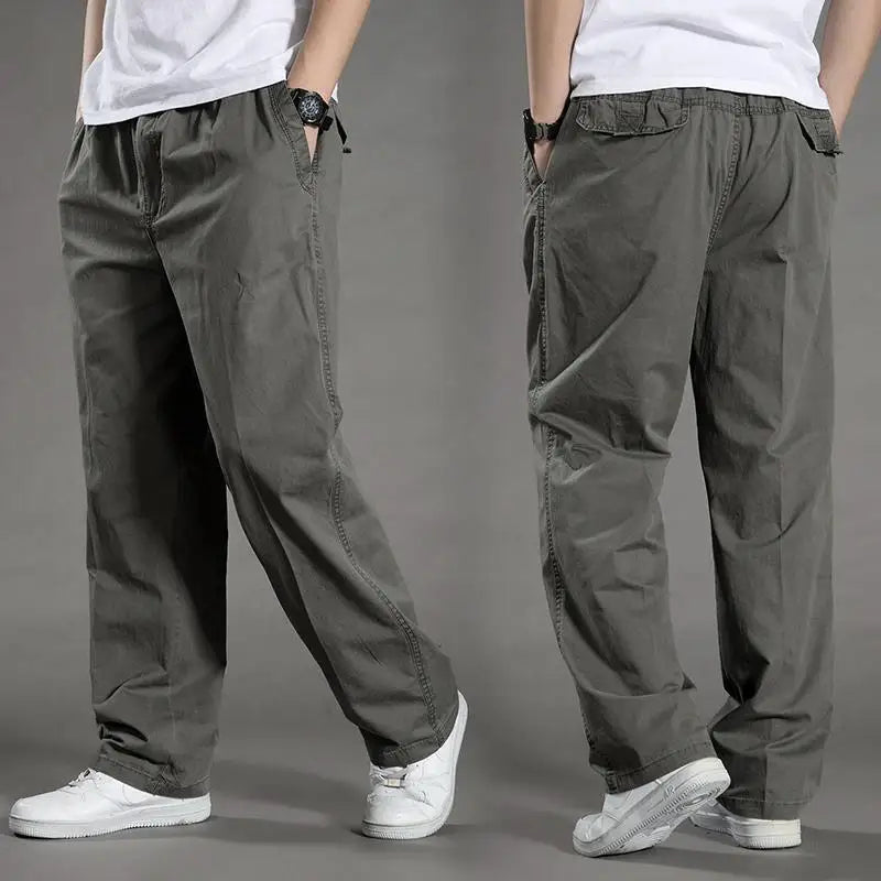 Pantalon Cargo Coupe Décontractée pour Homme – Pantalon Quotidien à Taille Élastique - Gris foncé