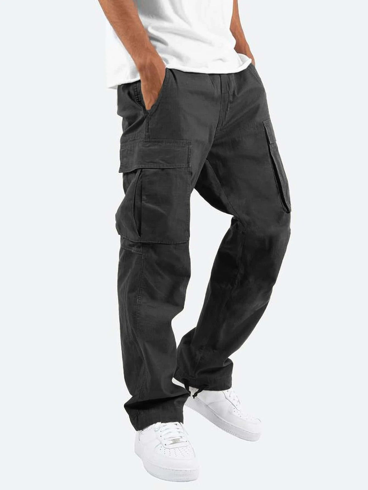Pantalon cargo durable pour homme – Coupe flexible et élégante - Noir