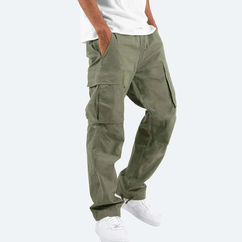 Pantalon Cargo Homme Coupe Ample à Jambes Larges – Pantalon Décontracté en Coton Mélangé - image 1