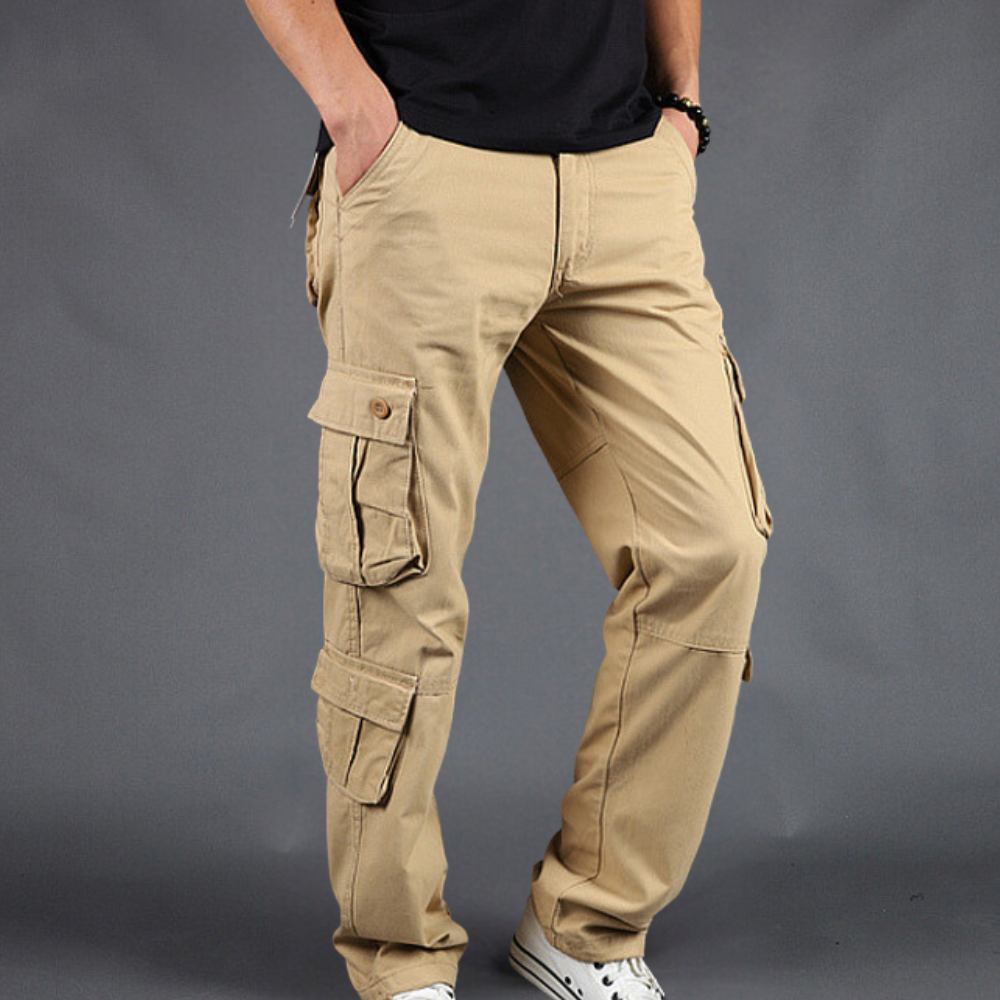 Pantalon Cargo Homme Durable et Stylé – Pantalon Décontracté Ajusté - Khaki