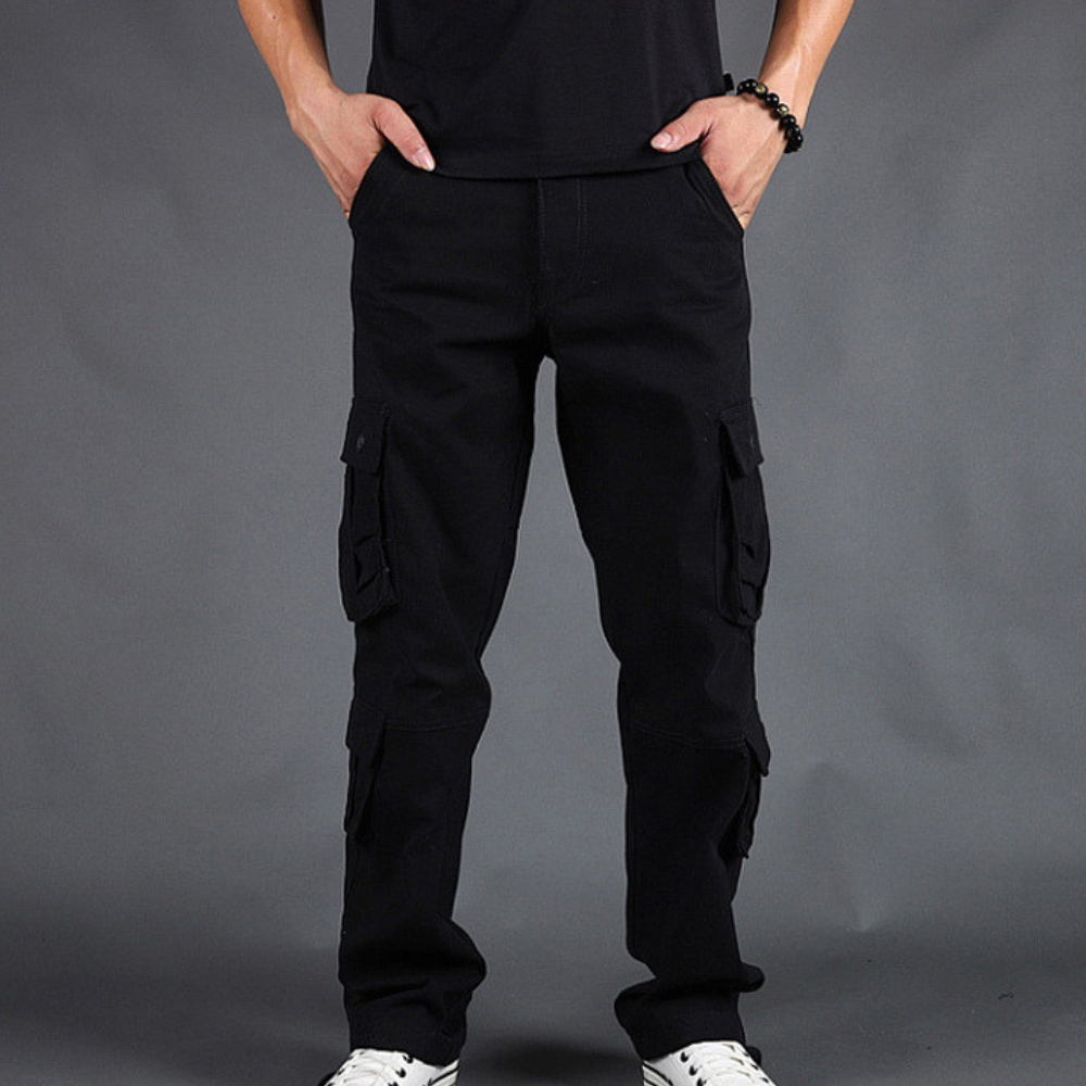 Pantalon Cargo Homme Durable et Stylé – Pantalon Décontracté Ajusté - Noir
