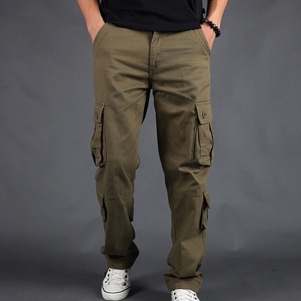 Pantalon Cargo Homme Durable et Stylé – Pantalon Décontracté Ajusté - Vert