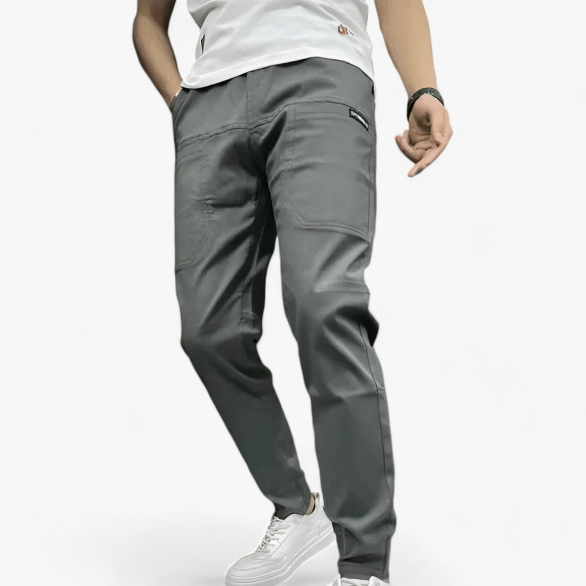 Pantalon Cargo Moderne Homme – Taille Élastique Confortable pour Tous les Jours - Gris