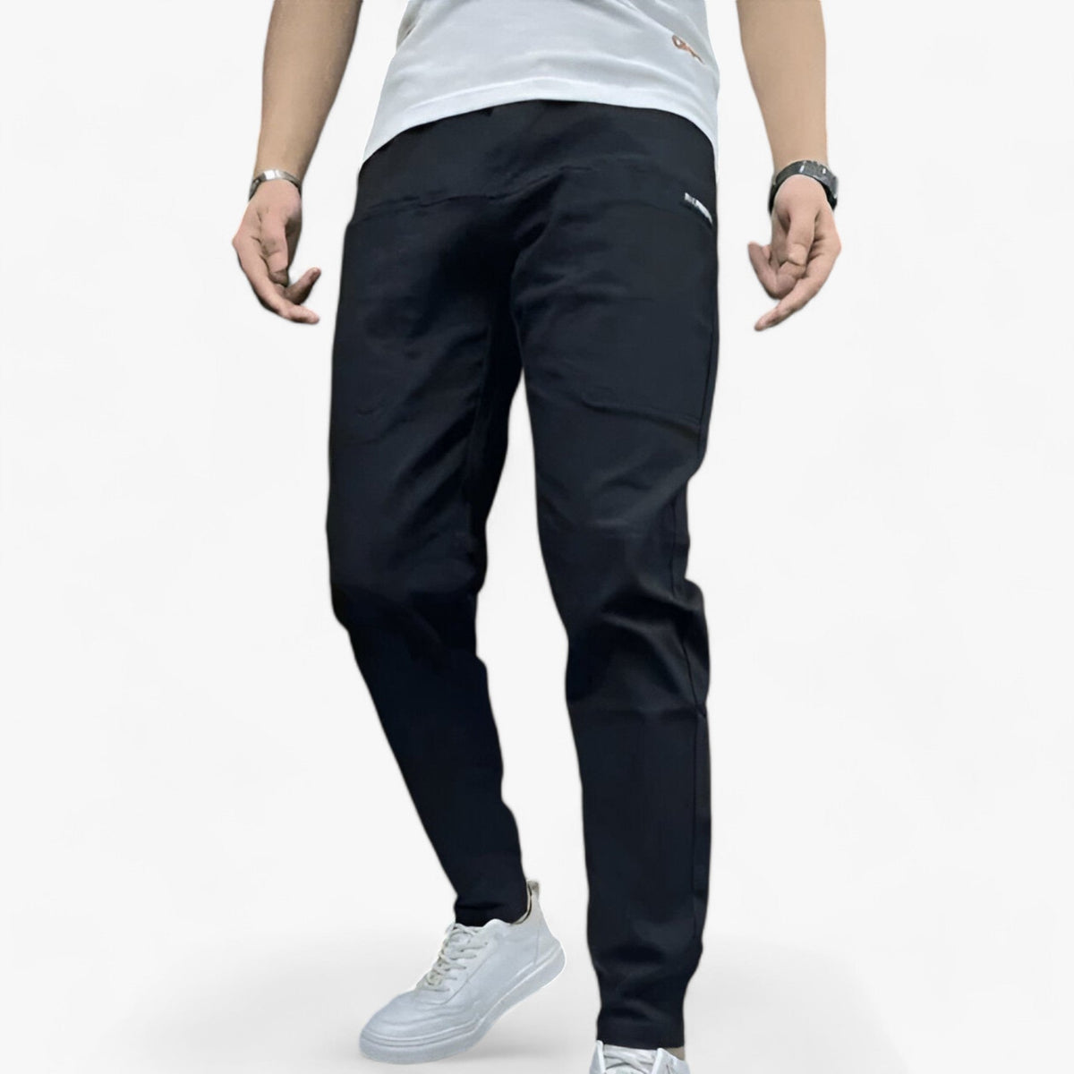Pantalon Cargo Moderne Homme – Taille Élastique Confortable pour Tous les Jours - Noir