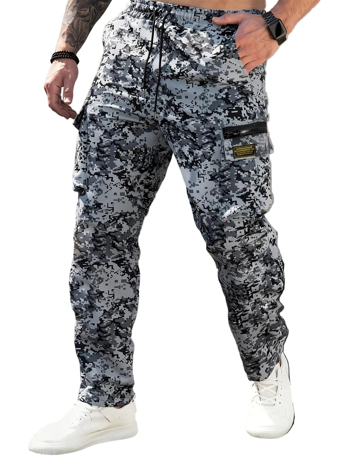 Pantalon Cargo Pixelisé pour Hommes - Multicolore