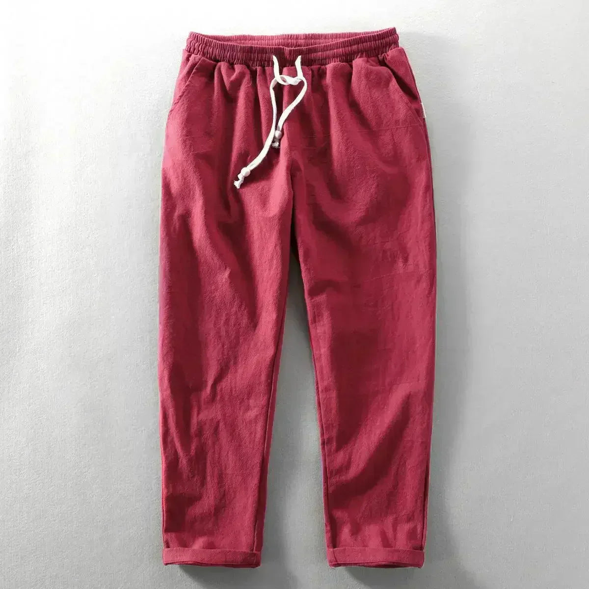 Pantalon en Lin Homme – Léger et Élégant pour l’Été - Rouge