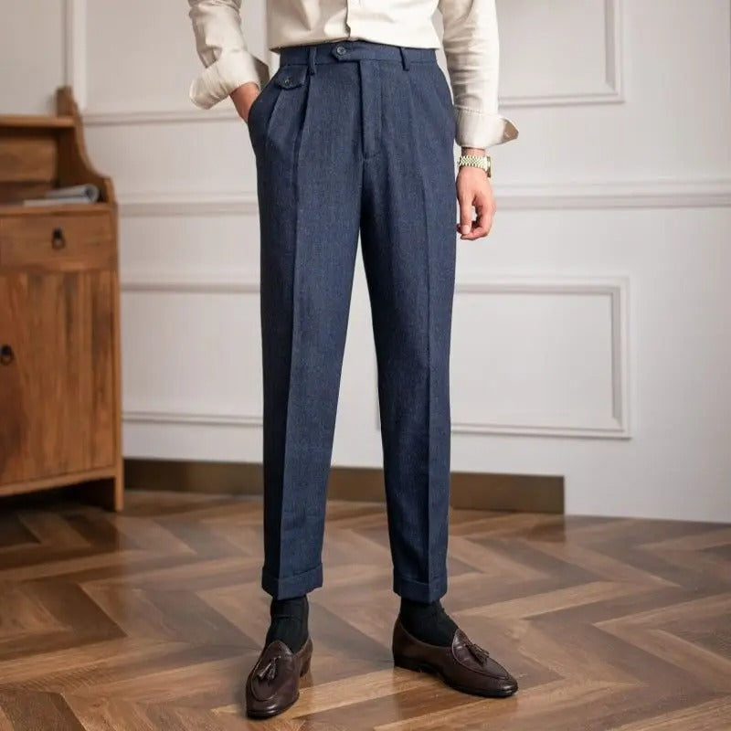 Pantalon homme à chevrons - Bleu Foncé