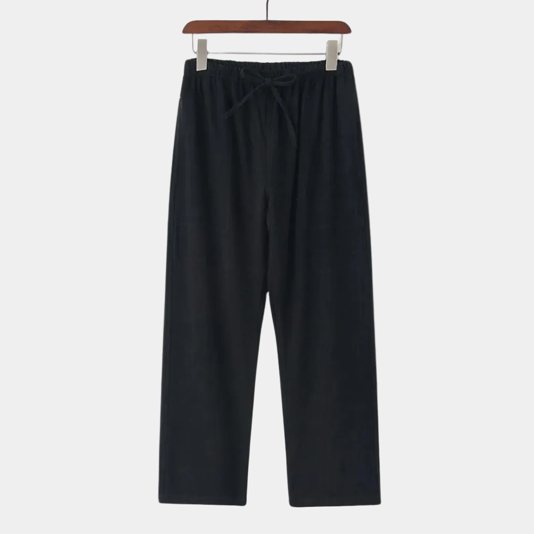 Pantalon homme à cordon - Noir