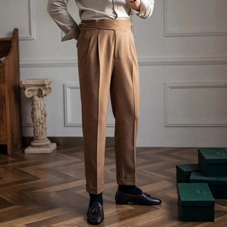 Pantalon homme à pinces - Café