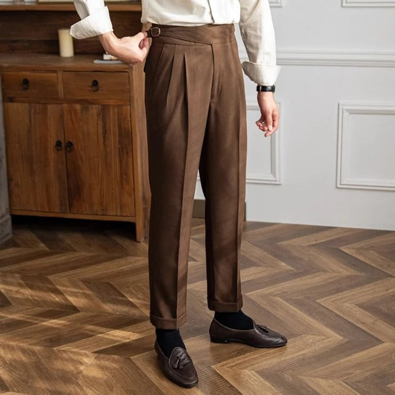 Pantalon homme à pinces - Marron