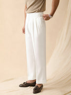 Pantalon homme à revers - Blanc