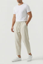 Pantalon Homme Coton-Lin – Coupe Ample Style Estival avec Poches - image 1