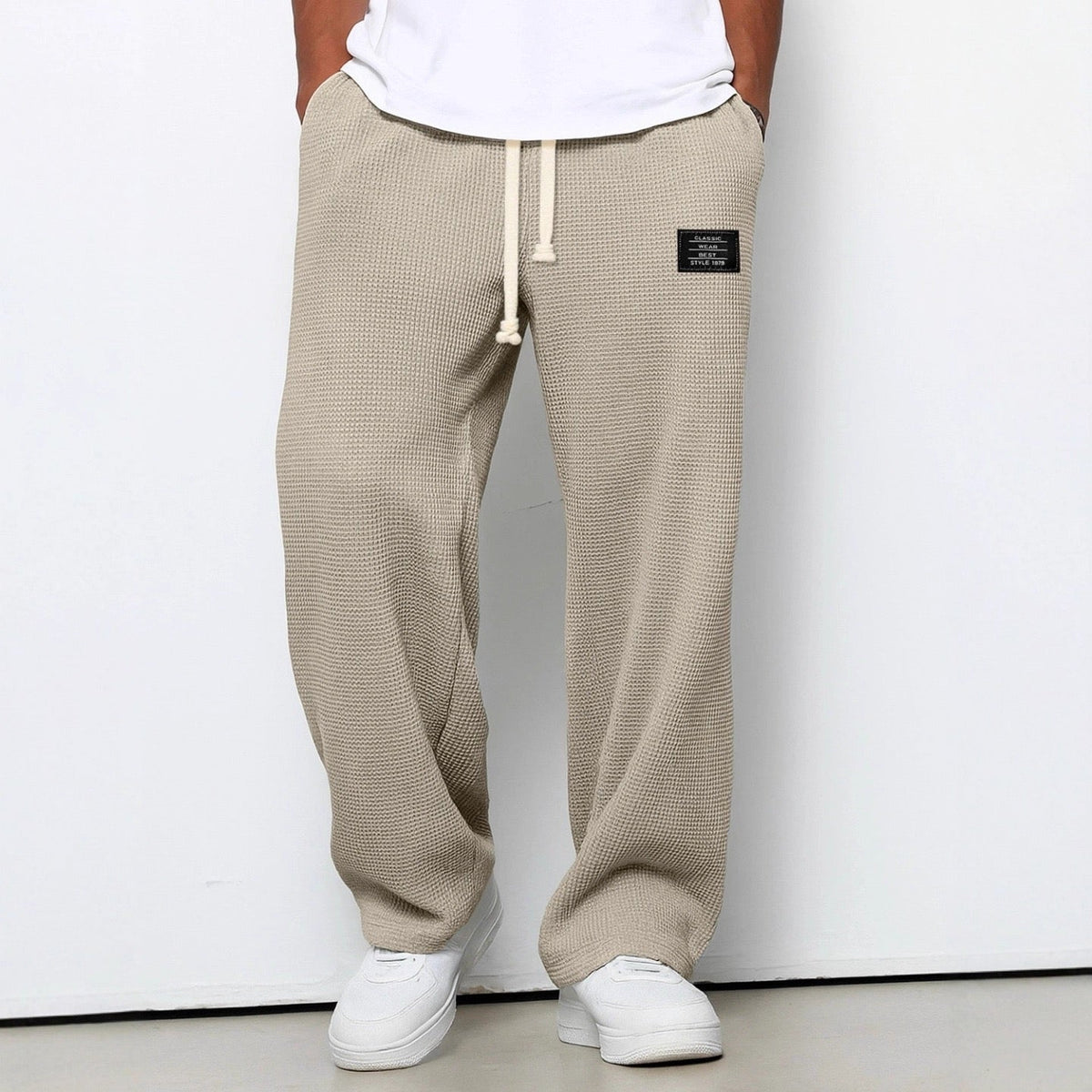 Pantalon Homme Décontracté Premium – Pantalon Confort Texture Gaufrée - Kaki