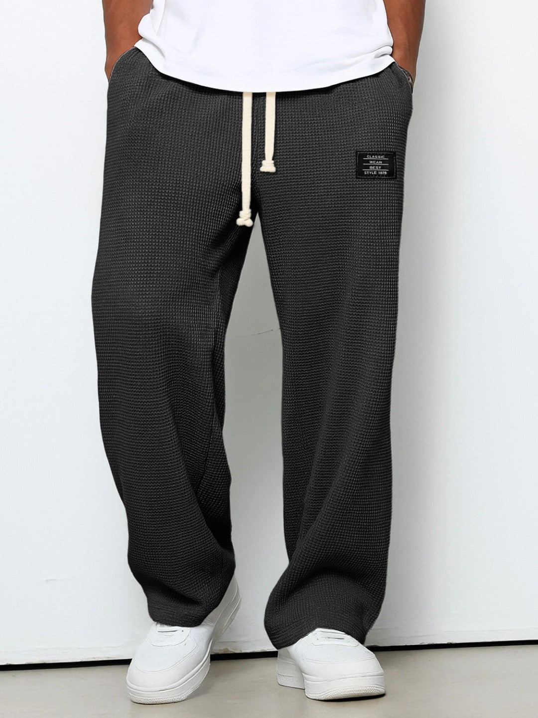 Pantalon Homme Décontracté Premium – Pantalon Confort Texture Gaufrée - Noir