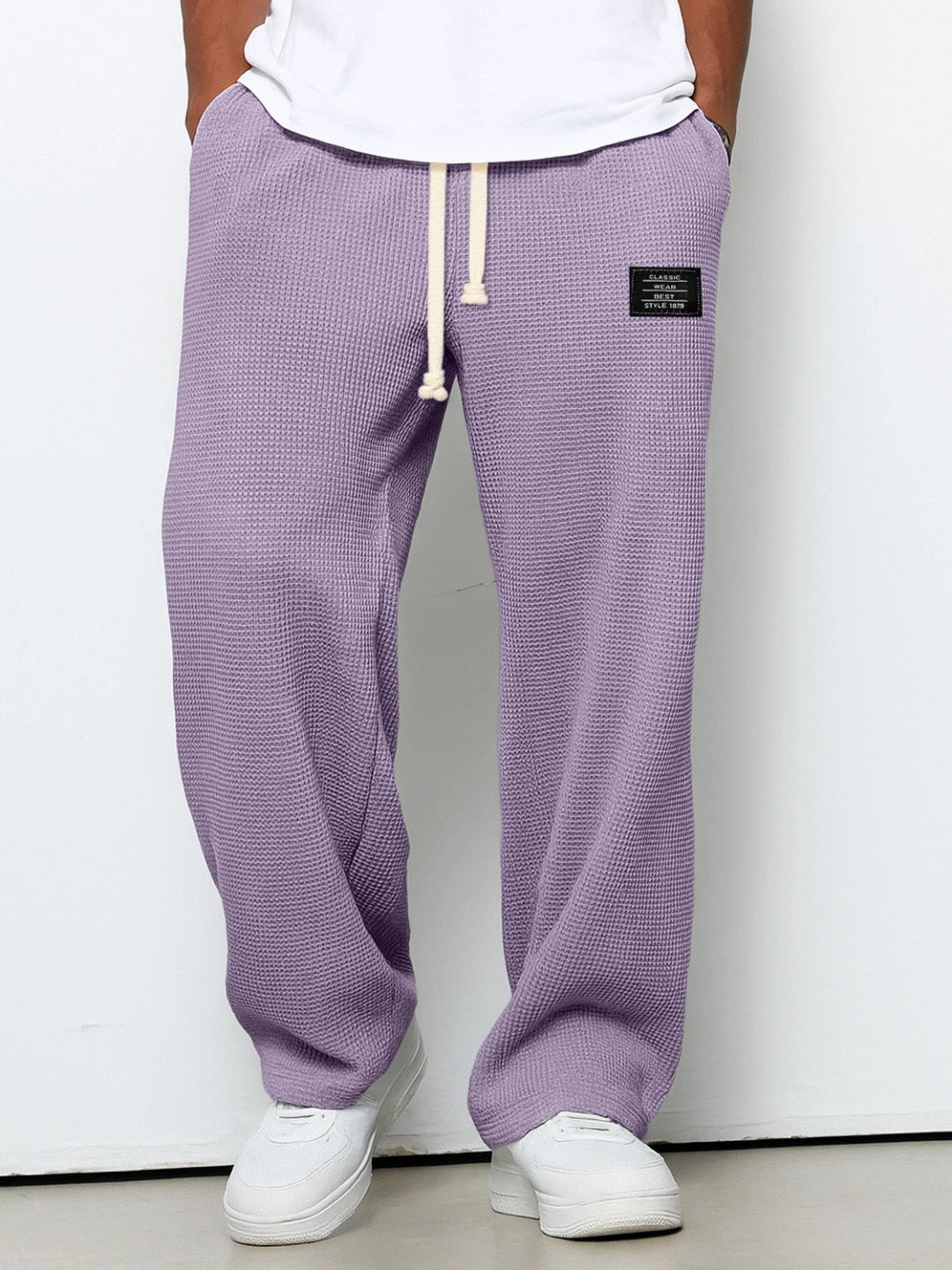 Pantalon Homme Décontracté Premium – Pantalon Confort Texture Gaufrée - Violet
