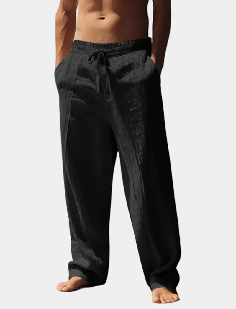Pantalon homme droit à cordon - Noir