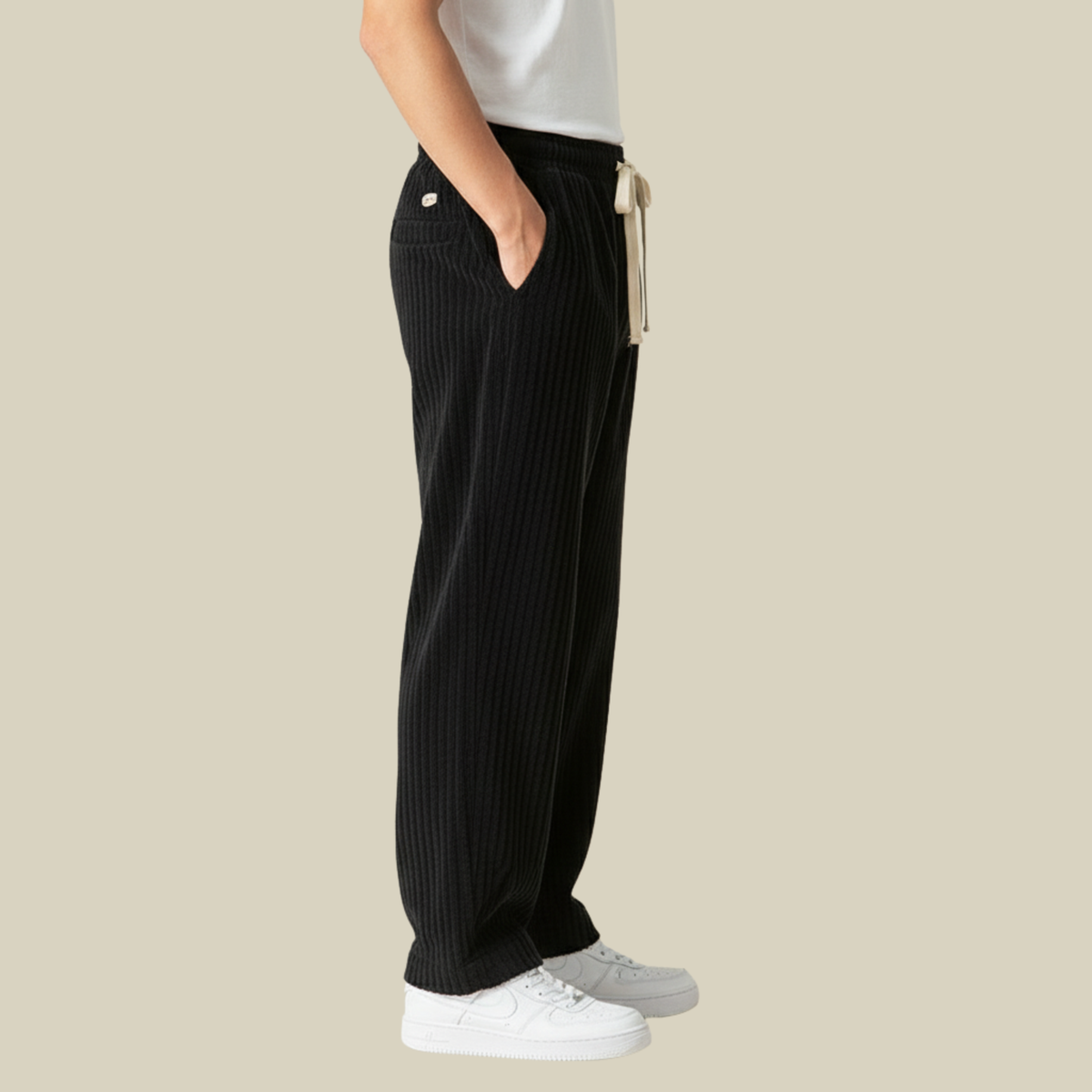 Pantalon Homme en Velours Côtelé Confortable – Taille Élastique avec Poches - image 7