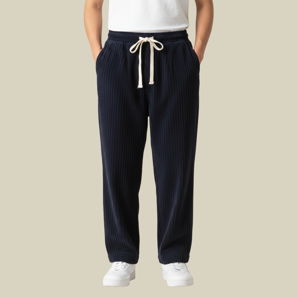 Pantalon Homme en Velours Côtelé Confortable – Taille Élastique avec Poches - image 9