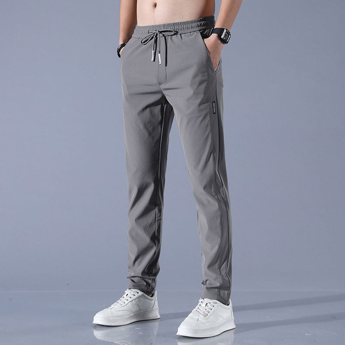 Pantalon Homme Séchage Rapide Coupe Slim – Confort Décontracté Résistant - Gris foncé