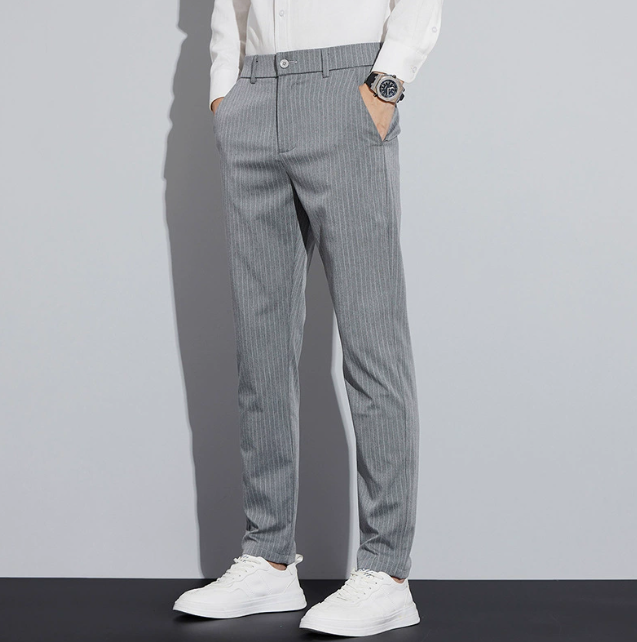 Pantalon homme slim rayé - Gris