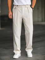 Pantalon homme taille boutonnée - Beige