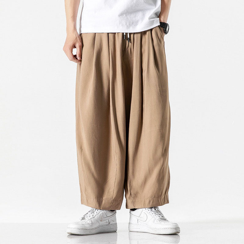 Pantalon homme taille élastique ample - Kaki