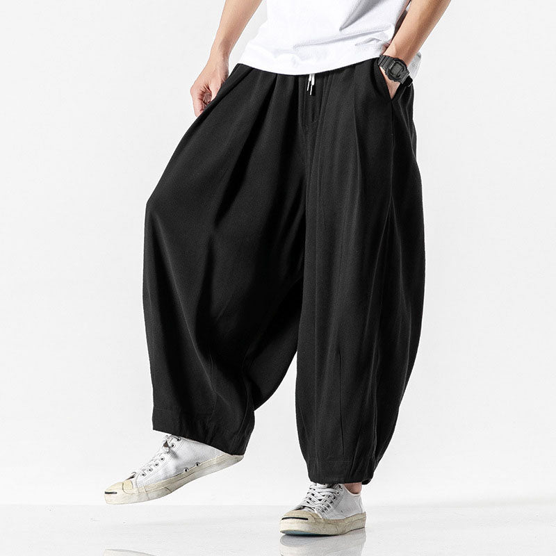 Pantalon homme taille élastique ample - Noir