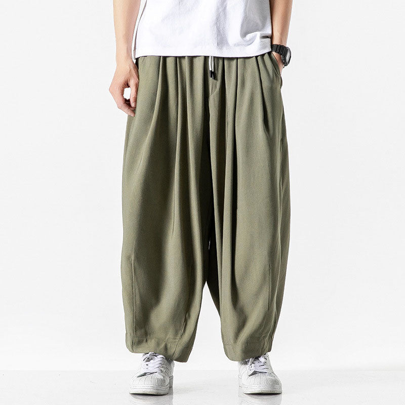 Pantalon homme taille élastique ample - Vert