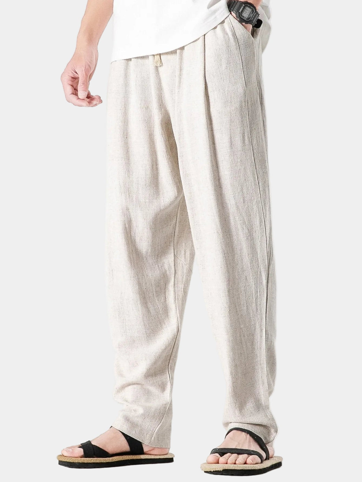Pantalon homme taille élastique - Beige