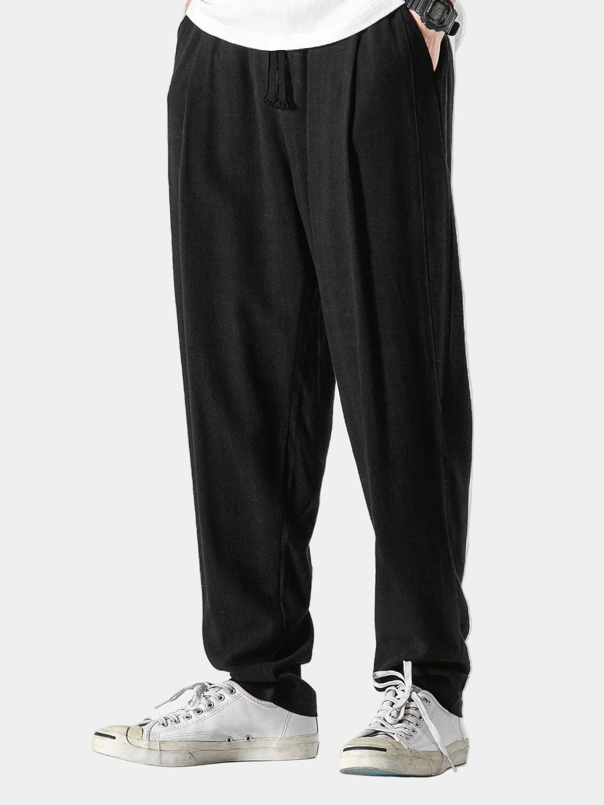 Pantalon homme taille élastique - Noir