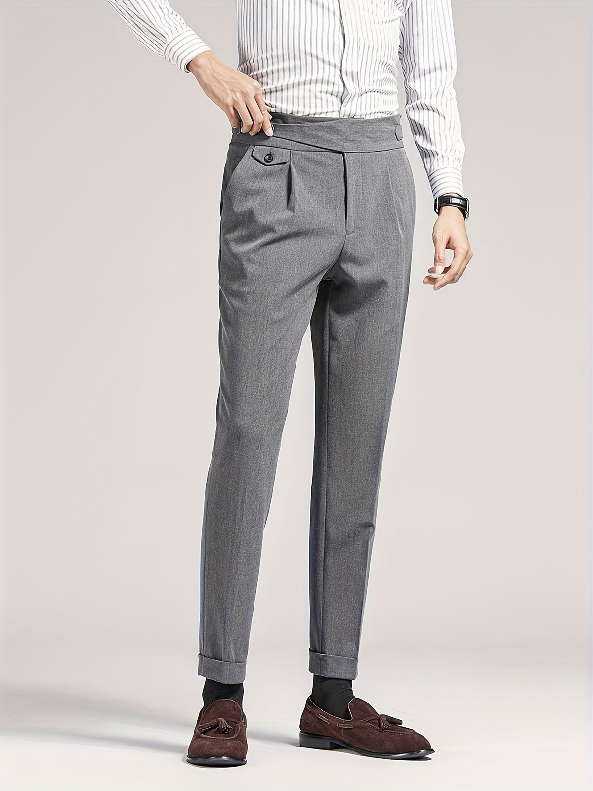 Pantalon homme taille haute - Gris