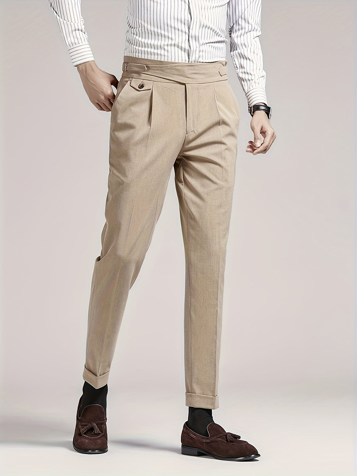 Pantalon homme taille haute - Kaki