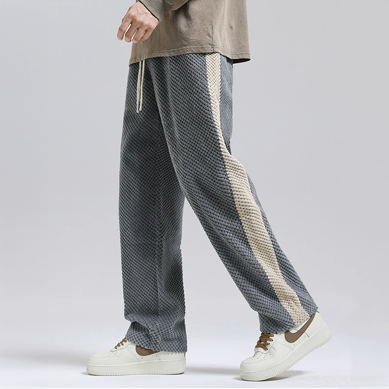 Pantalon homme texturé à cordon - Gris