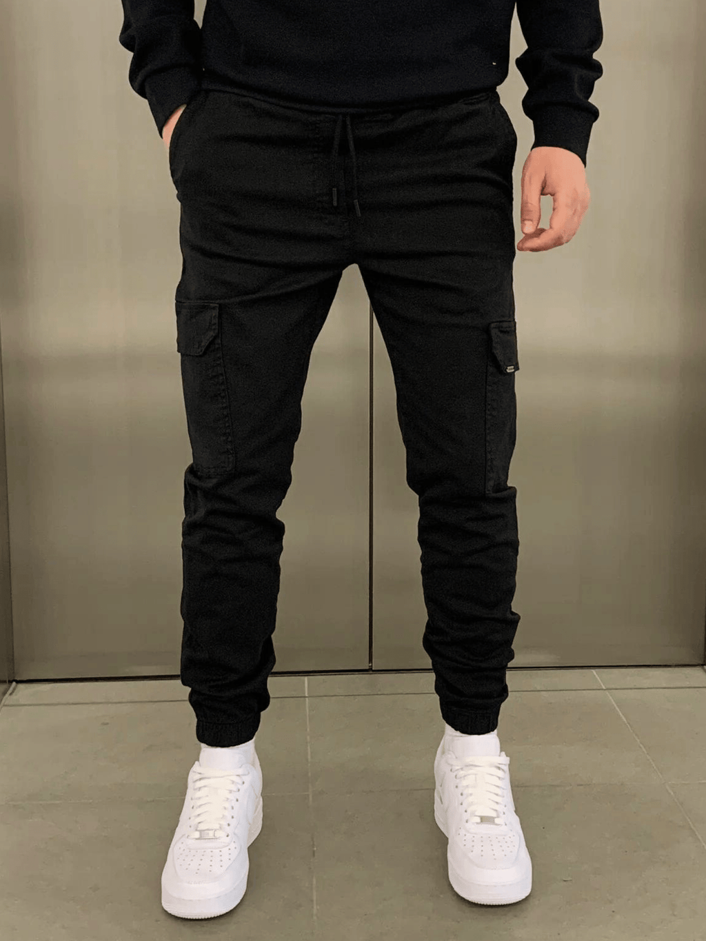 Pantalon Jogger Cargo Homme Premium Ajusté – Style et Confort - Noir