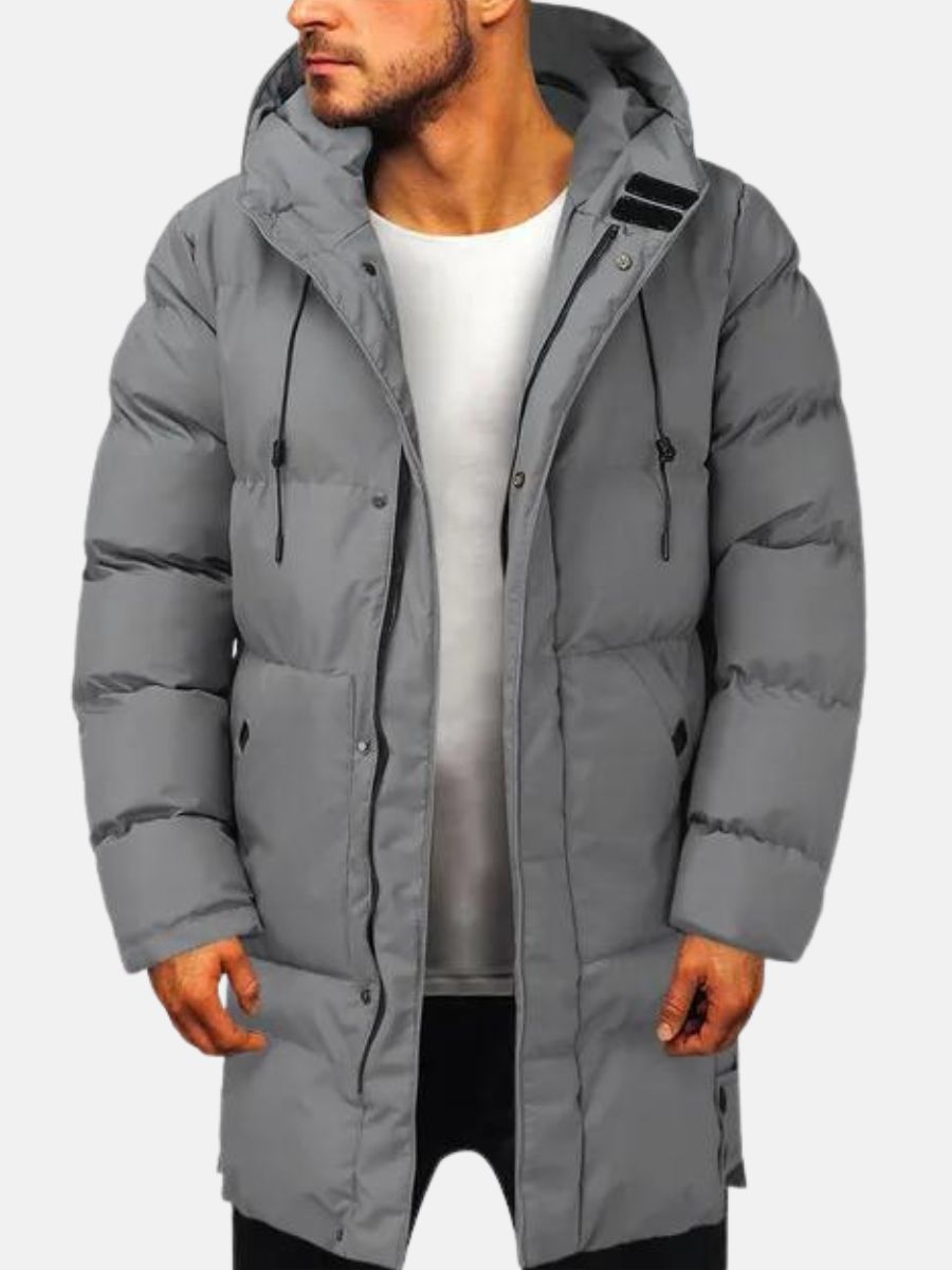 Parka Longue Élégante pour Homme – Veste Hiver Confortable - Gris