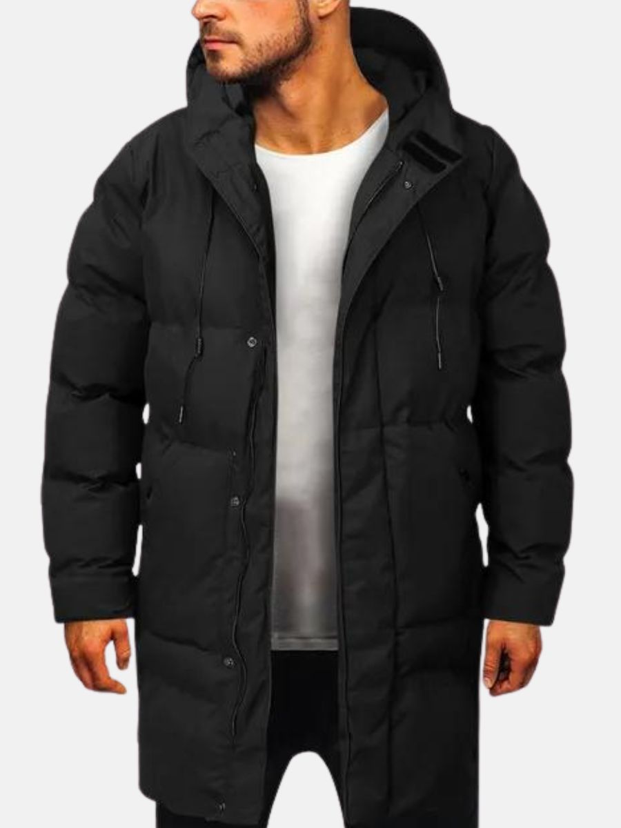 Parka Longue Élégante pour Homme – Veste Hiver Confortable - Noir