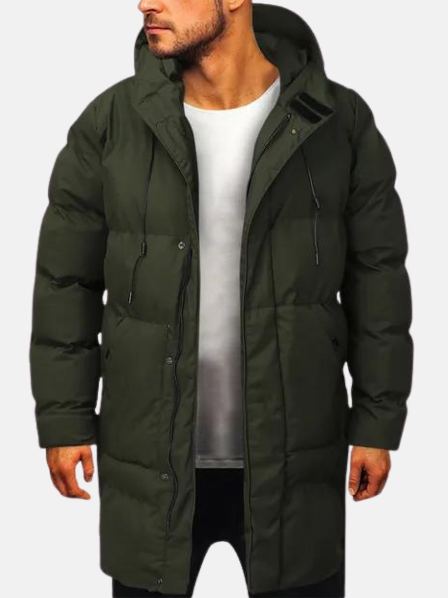 Parka Longue Élégante pour Homme – Veste Hiver Confortable - Vert foncé