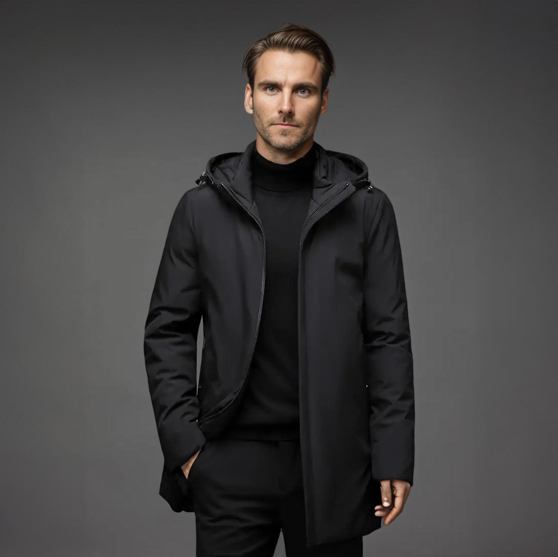 Parka Mi-Longue à Capuche pour Homme – Manteau d’Hiver Chaud - image 2