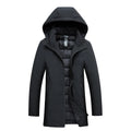 Parka Mi-Longue à Capuche pour Homme – Manteau d’Hiver Chaud - Noir