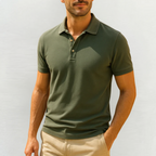 Polo Élégant Homme en Laine Mérinos – Maille Légère d’Été - image 1