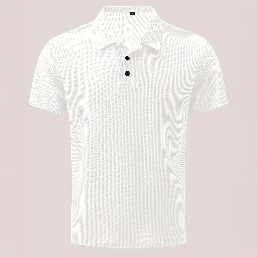 Polo en maille à manches courtes - Blanc