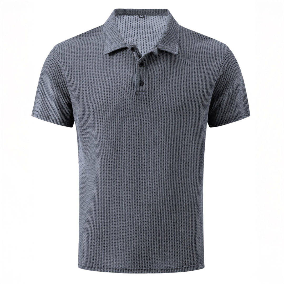 Polo en maille à manches courtes - Gris
