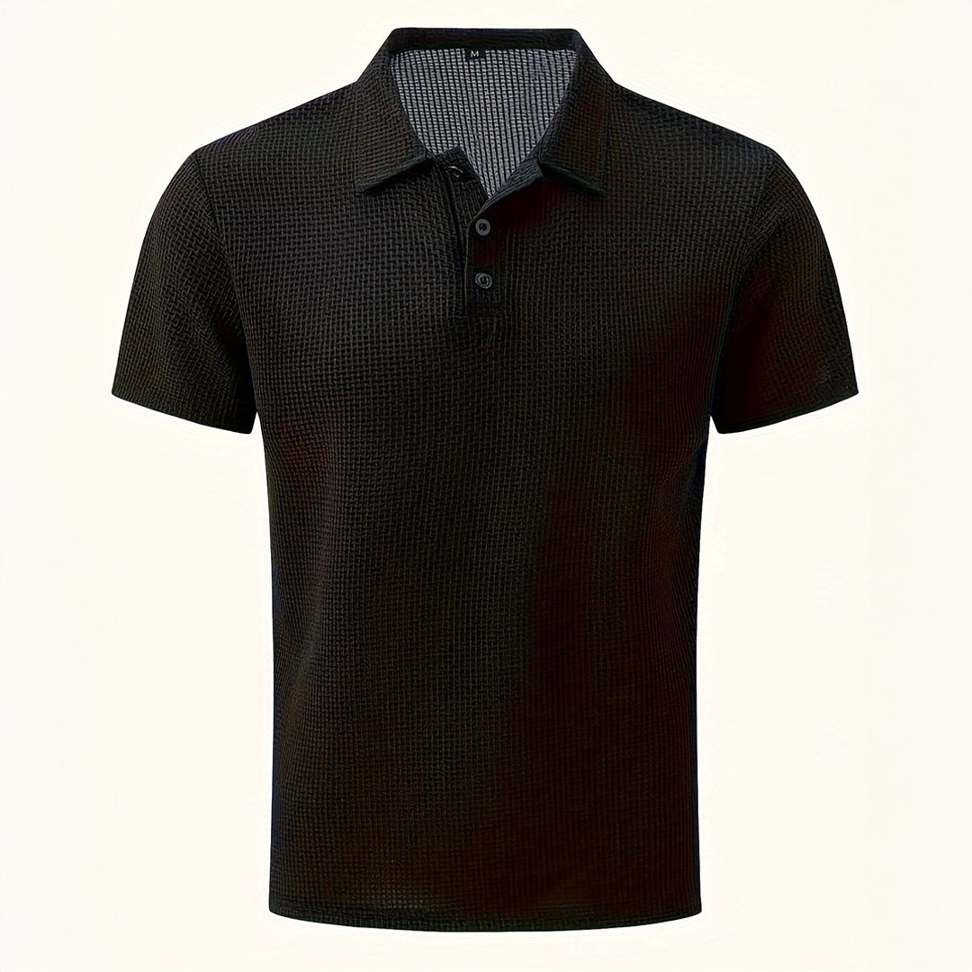 Polo en maille à manches courtes - Noir