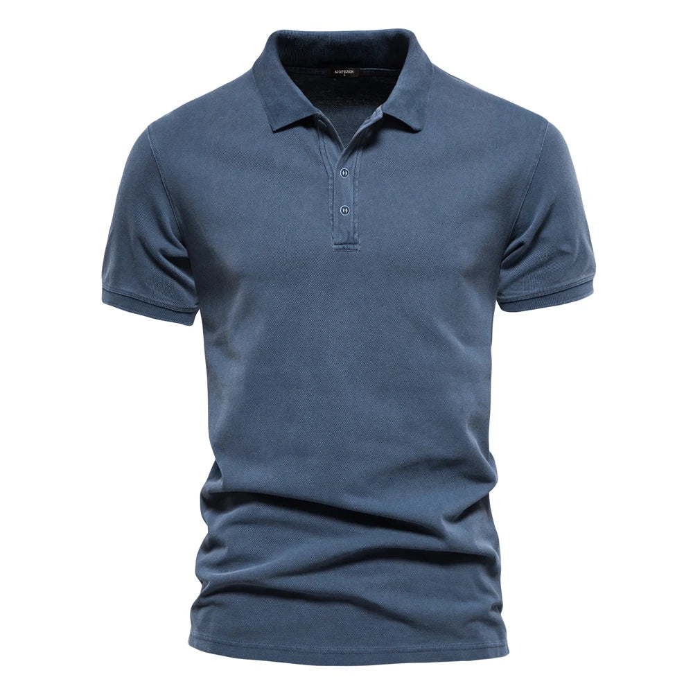 Polo Homme à Manches Courtes – Haut Décontracté et Confortable d’Été - Bleu foncé
