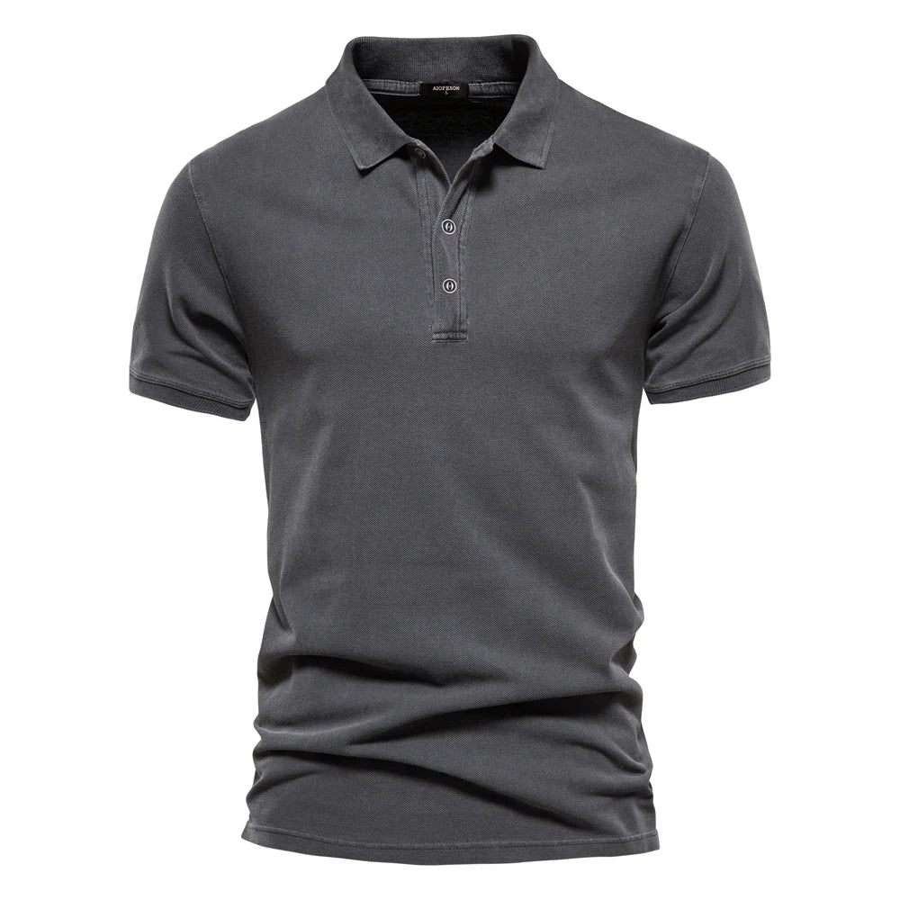 Polo Homme à Manches Courtes – Haut Décontracté et Confortable d’Été - Gris foncé