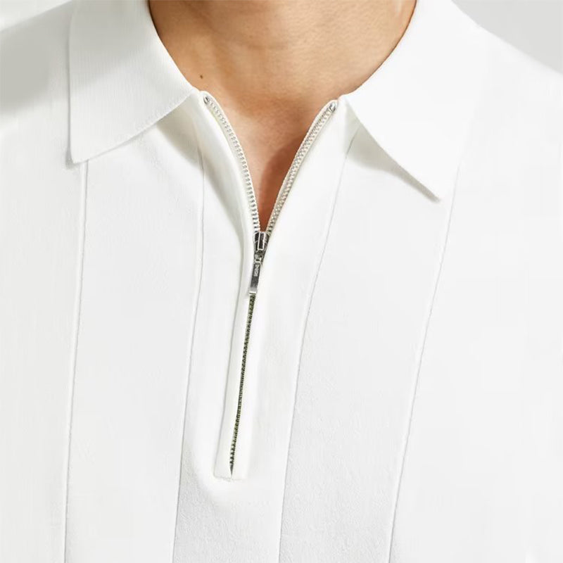 Polo homme à manches courtes tendance – Haut estival à col zippé - image 6