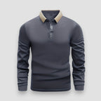 Polo Homme Ajusté Manches Longues – Col Montant Élégant Moderne - image 1