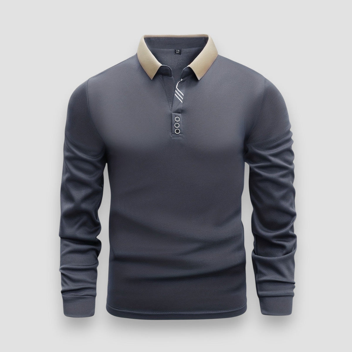 Polo Homme Ajusté Manches Longues – Col Montant Élégant Moderne - image 1